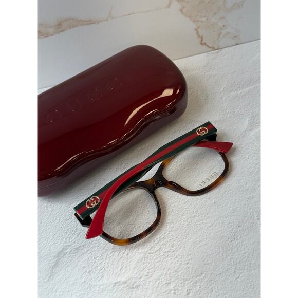 NEW Gucci GG0038ONN Havana Brown Striped Eyeglasses Frames main image 5